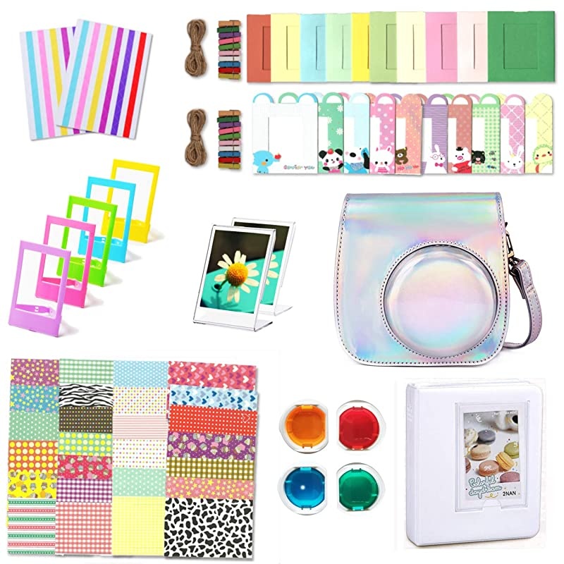 Instant Camera Accessories Compatible with Fujifilm Instax Mini 11 Instant Film Camera Include CaseAlbumWall Hang FramesFilm FramesBorder StickersCorner Stickers Magic Silver