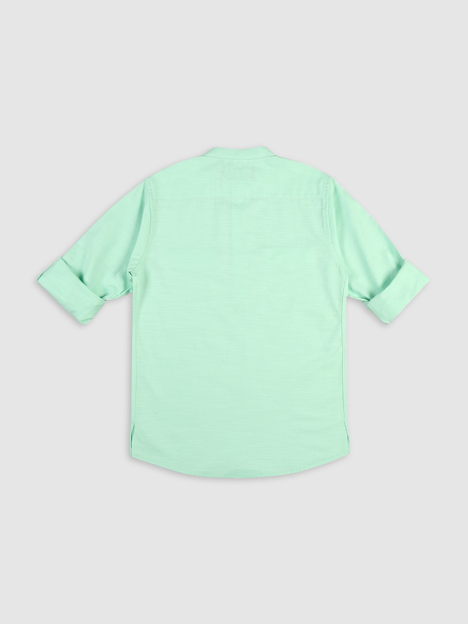 Cavio Kids Sea Green Solid Full Sleeves Shirt
