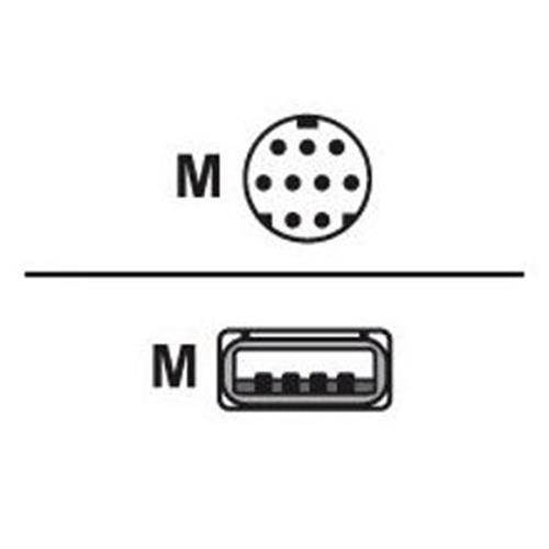 MagTek 22517583 6Ft 9-pin mini-DIN Male, 4-pin USB Type A Male