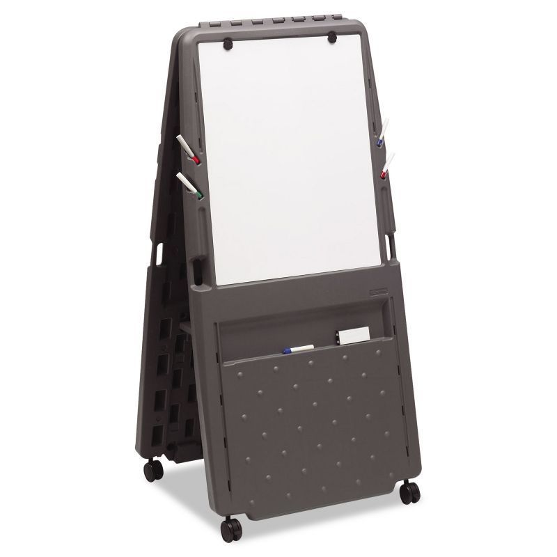 Iceberg Presentation Flipchart Easel With Dry Erase Surface Resin 33x28x73 Charcoal 30237