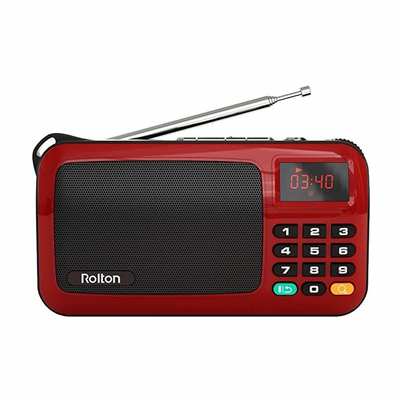 W405 Portable Mini FM Radio Speaker Music Player TF Card for PC iPod Phone with LED Display Red