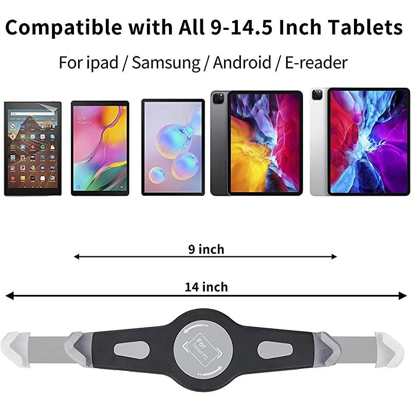 Tripod Stand Height Adjustable 20 to 60 Inch Floor Stand with 360&deg; Rotating Tablet Tripod Mount for Video Recording Pro Air and More 95 to145 Inch Tablets Carrying Case