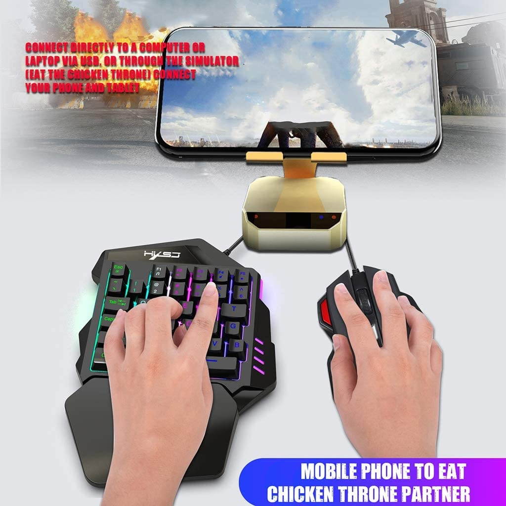 MagiDeal One-Handed 35 Keys Game Keyboard + 7 Button Mouse