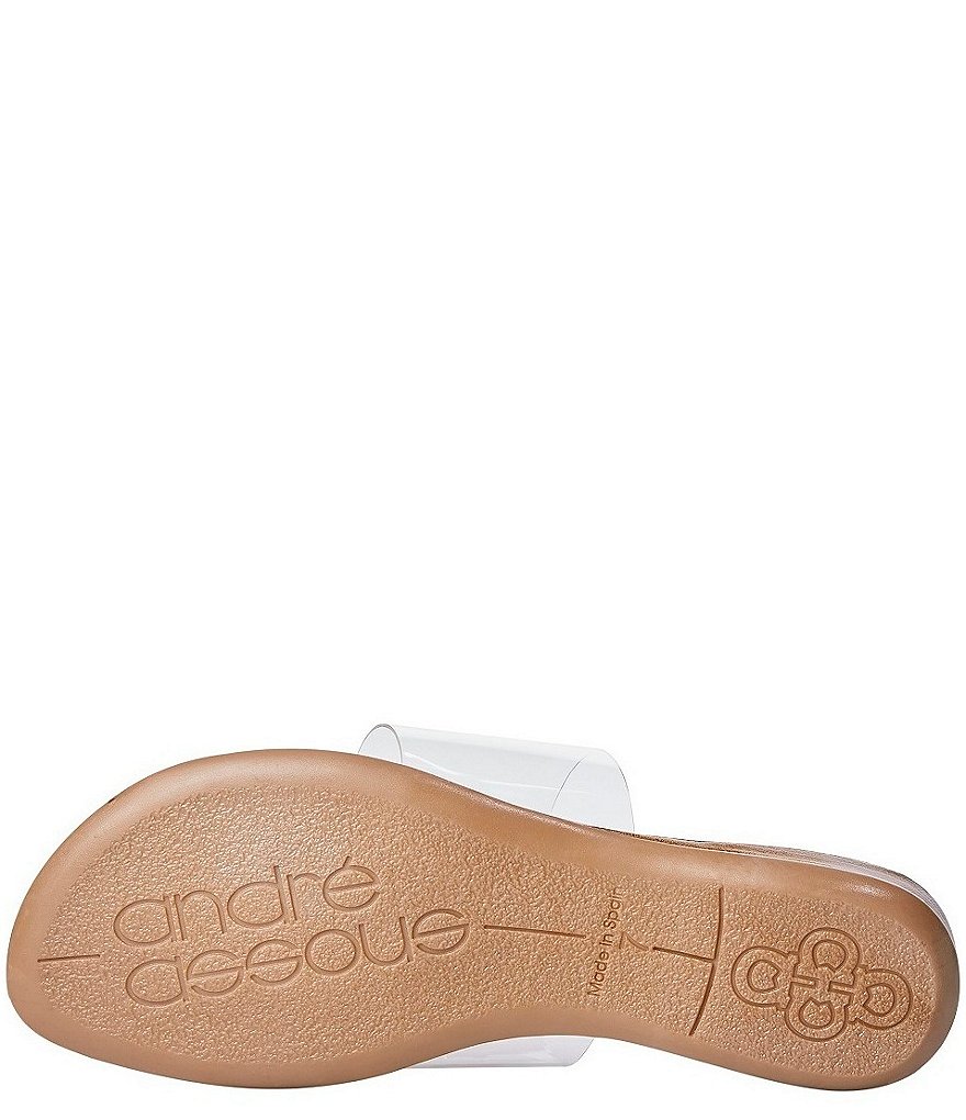 Andre Assous Nadine Raffia Flowers Clear Thong Sandals