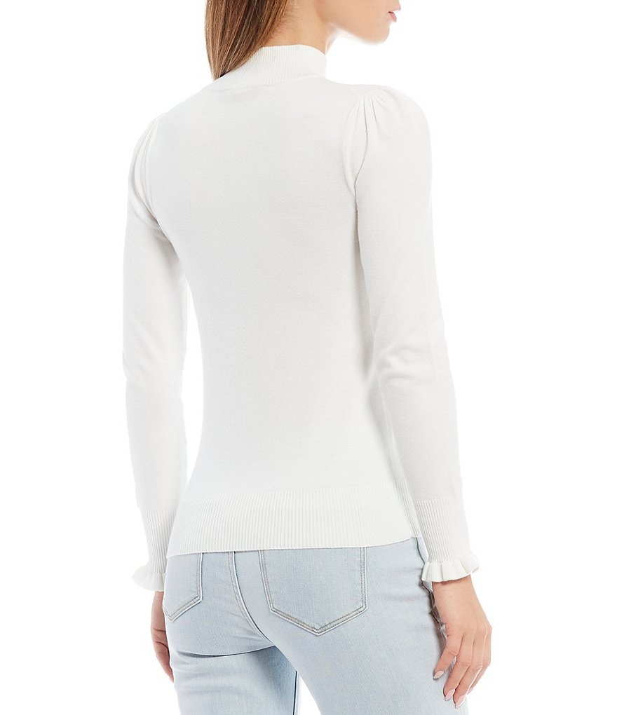 A Loves A Round Neck Long Bishop Sleeve Rib Knit Sweater