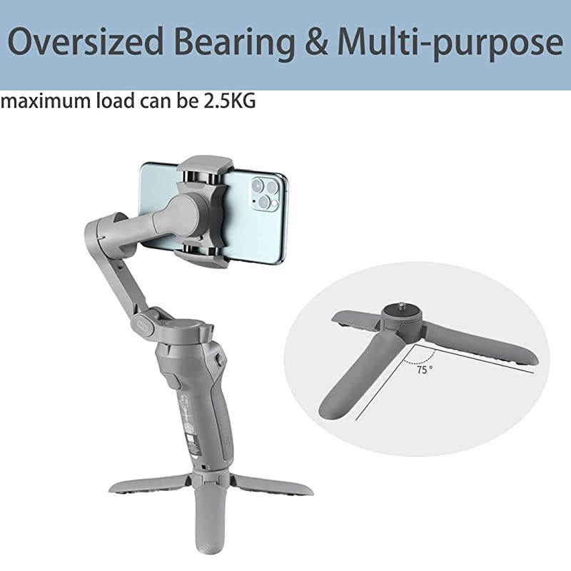 Tripod, Cell Phone Tripod, Tabletop Holder Tripod Compatible with Gopro Hero 8 Black DJI Osmo Mobile 2 3 Osmo Pocket Osmo Action ZHIYUN Smooth 4 Q2 Fully Adjustable Angle & Rotation (Gray)