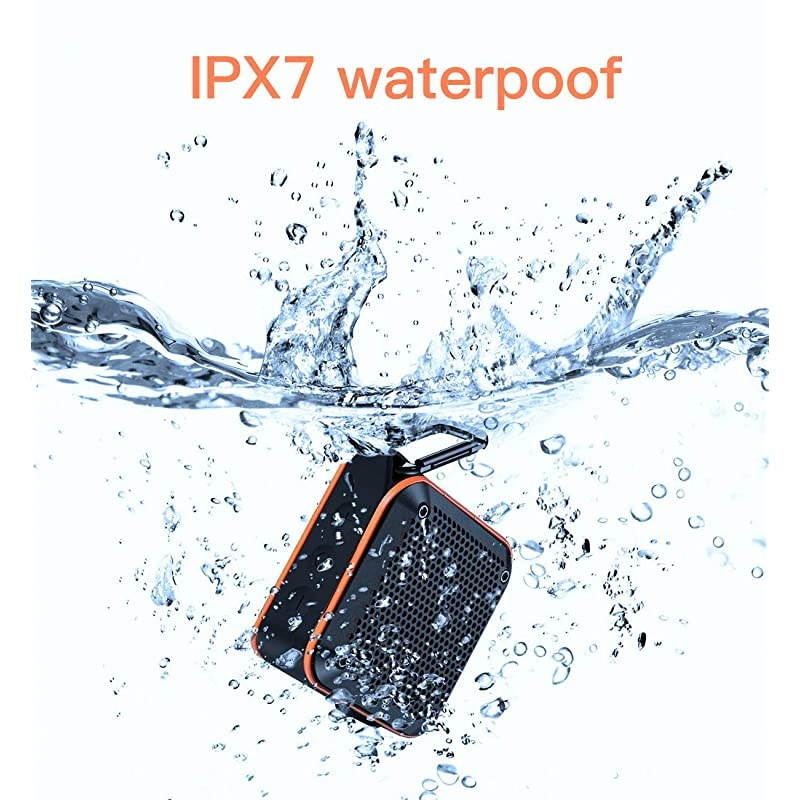 Waterproof Bluetooth Speaker with FM Radio IPX7 Waterproof Speaker Bluetooth Wireless Small Speaker TWS Stereo 10H Playtime for Shower Bath Pool Boat Beach Home Party Travel 2019