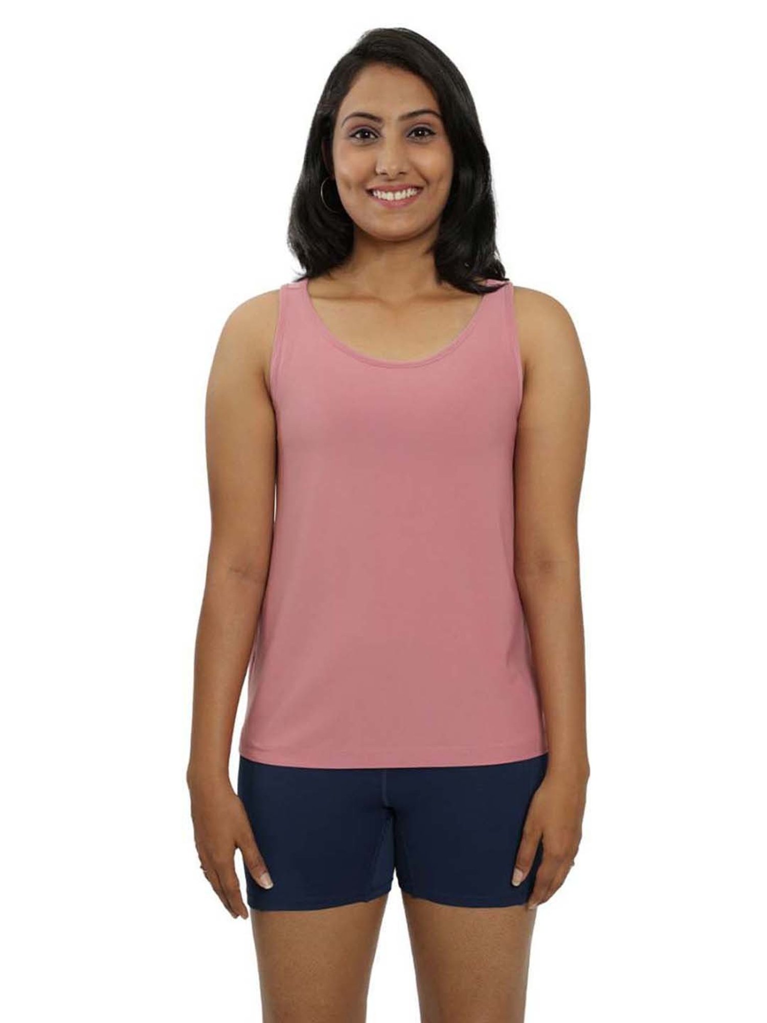 BlissClub Pink Regular Fit Sports Tank Top