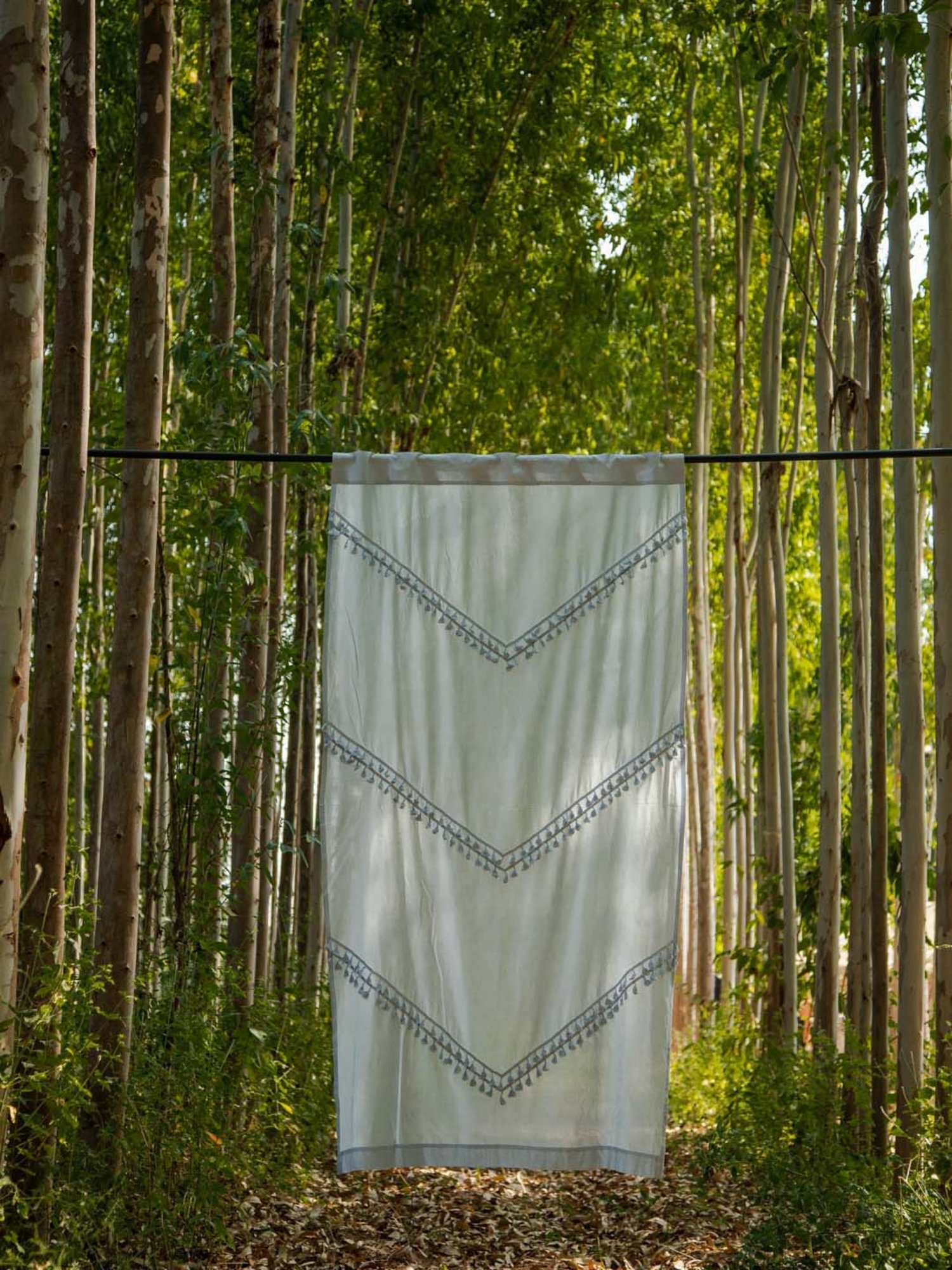 Okhai Blue Cotton Curtain - Set of 1