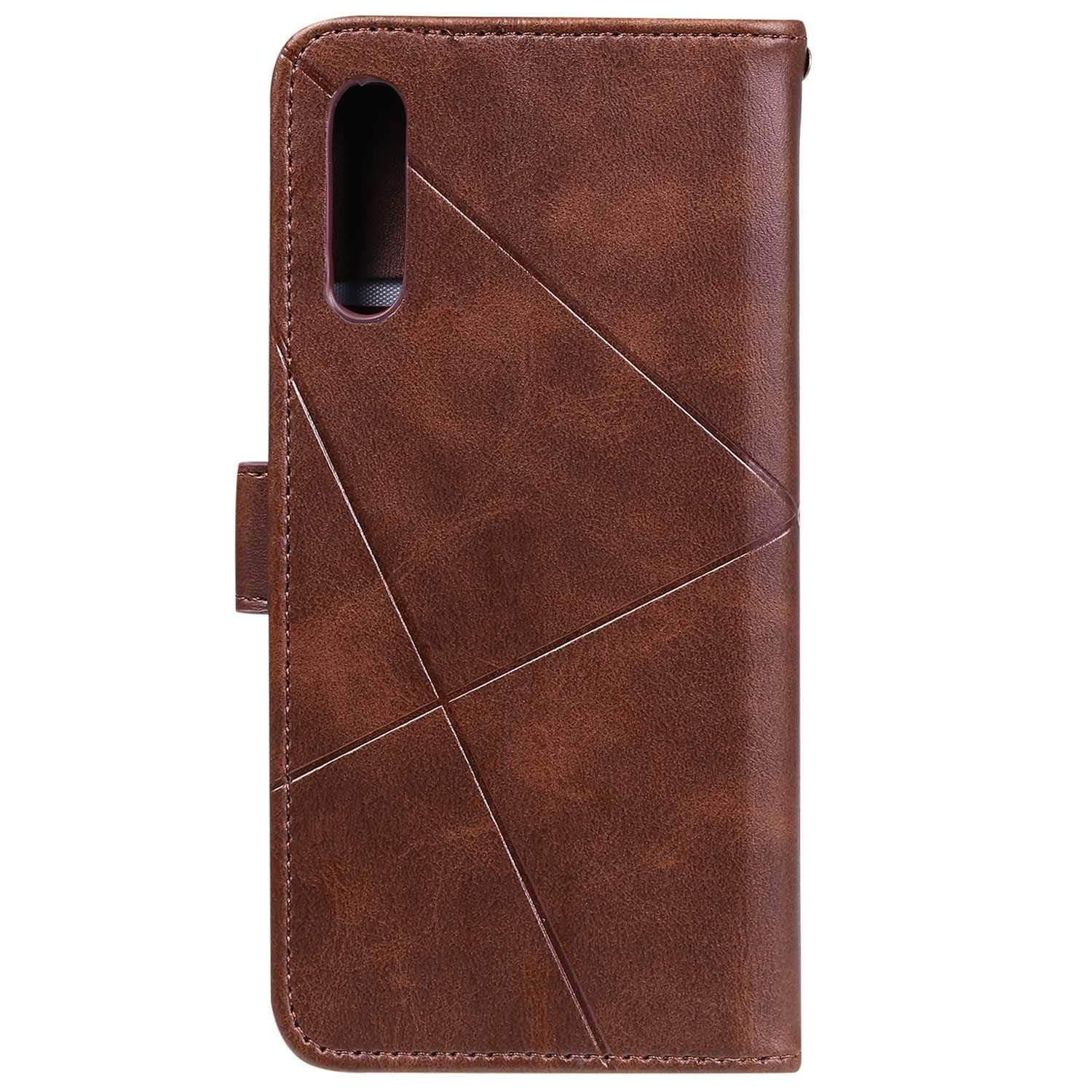 Galaxy A50 Case, The Grafu Shockproof PU Leather Wallet Cover for Samsung Galaxy A50, Multifunctions Book Style Case with Soft TPU Bumper Case, Brown