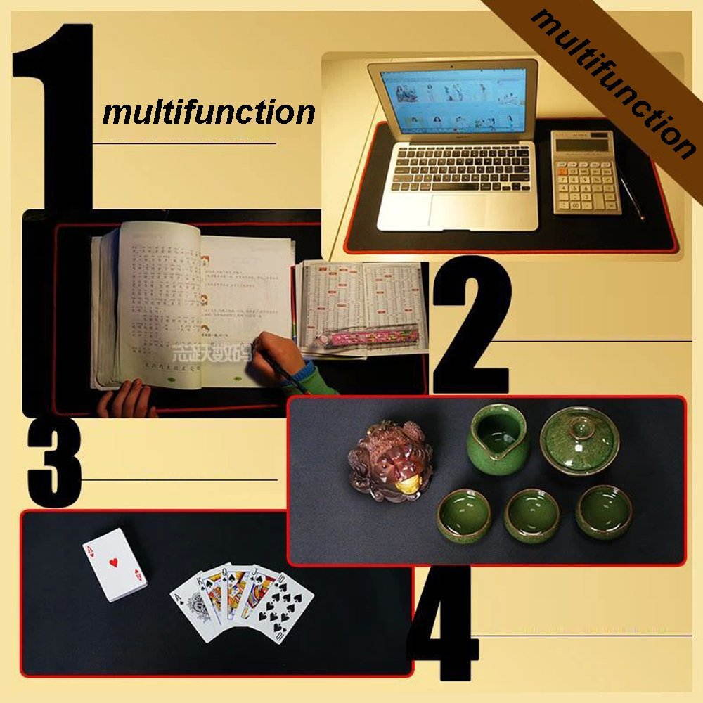 Jansicotek Gaming Mouse Pad Large Size (600x300x2mm) Extended Mouse Mat Water-Resistant Mouse Pads with Non-Slip Rubber Base for Keyboard and MouseEdge, Black+ Green Edge