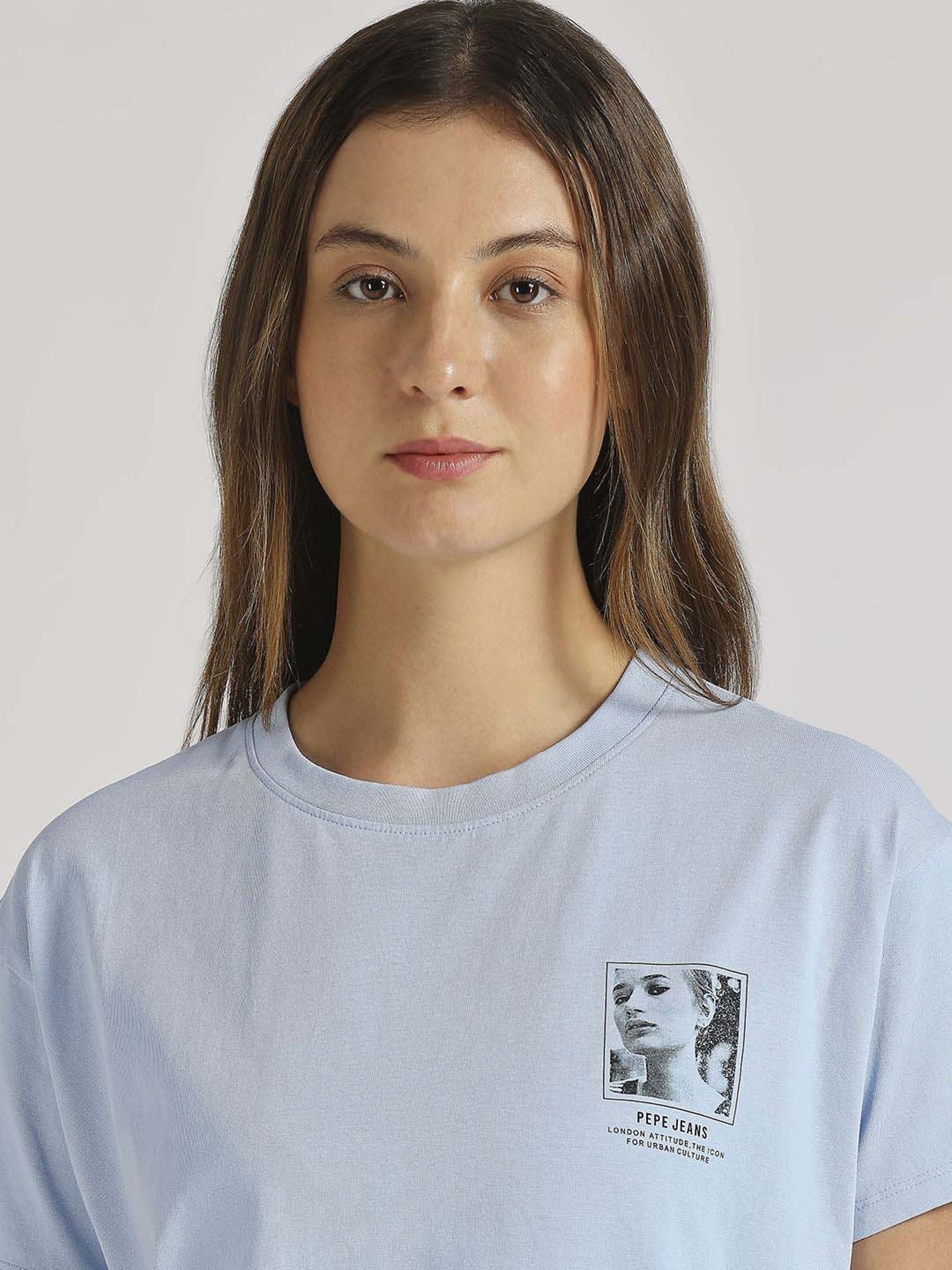 Pepe Jeans Blue Cotton Printed T-Shirt