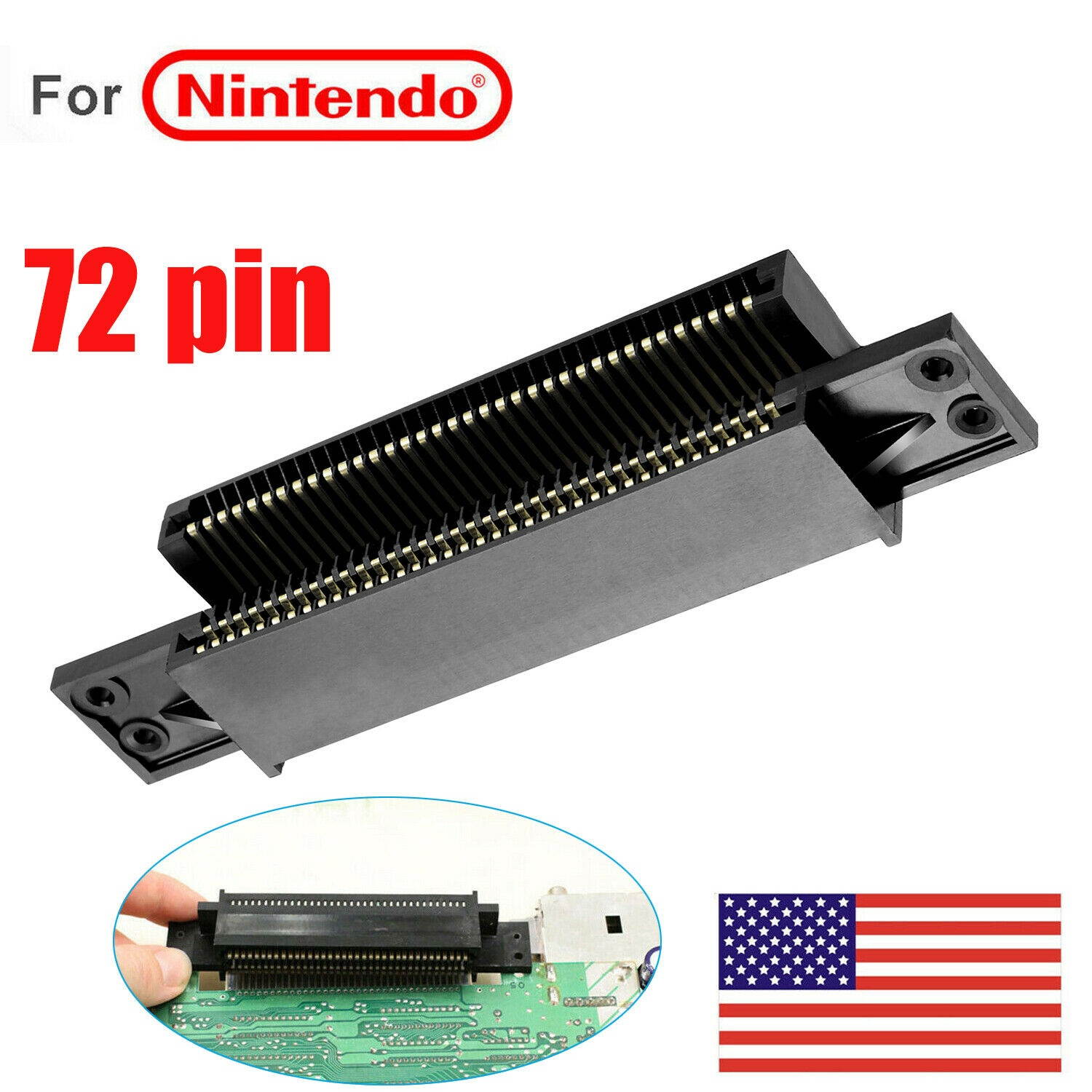 72 Pin Connector Replacement Cartridge Slot For  NES Console 8Bit System