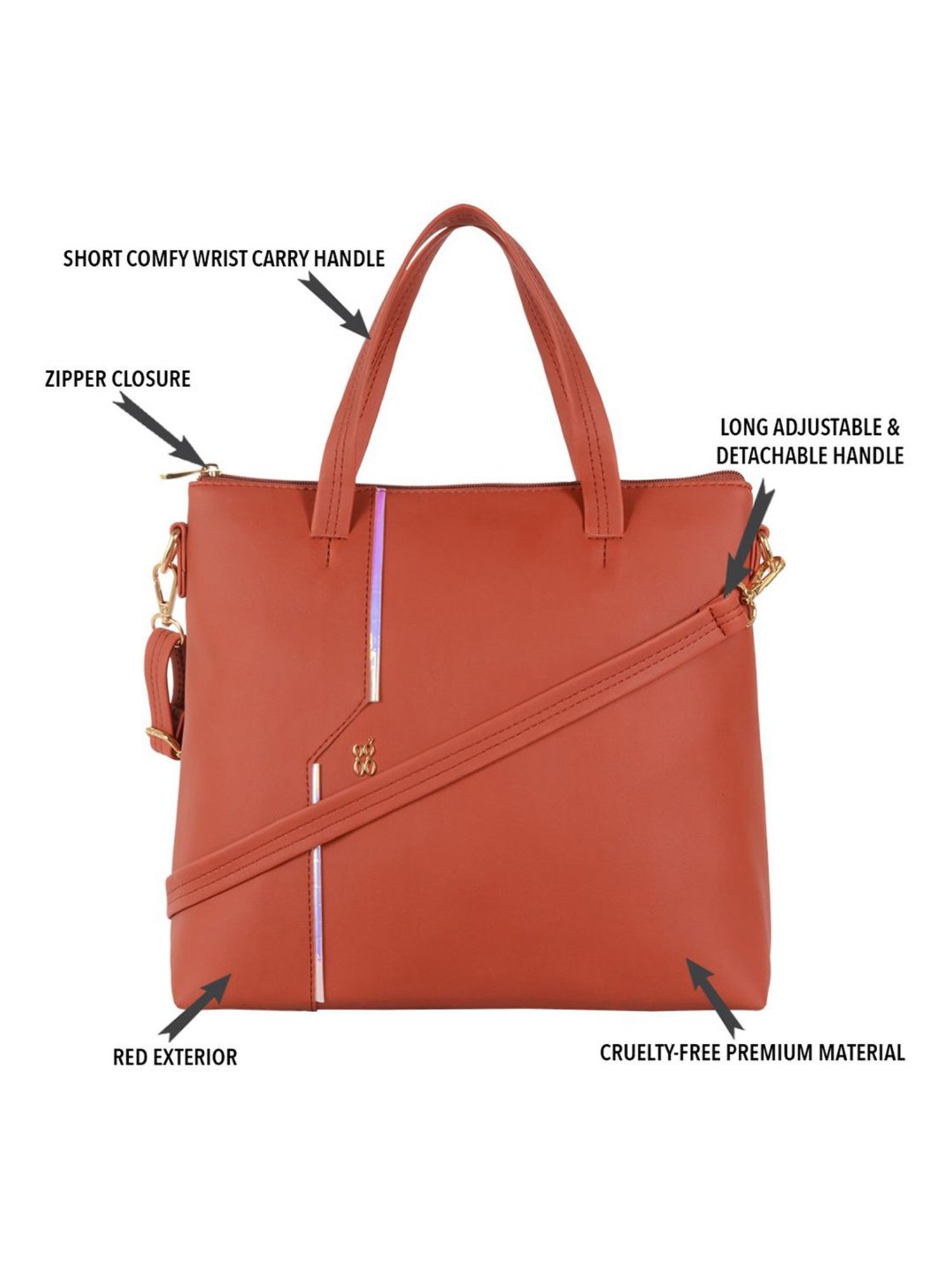 Baggit Red Medium Satchel Handbag