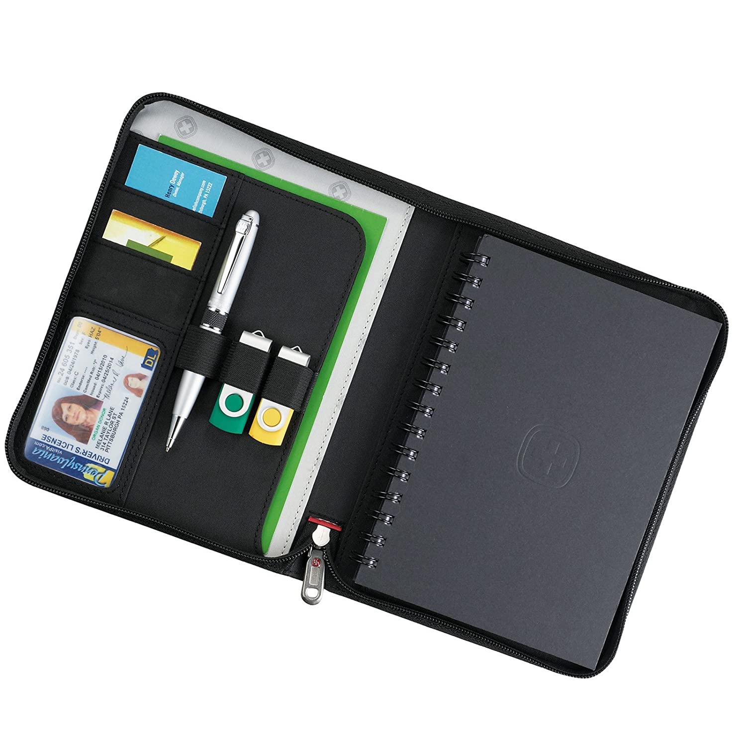 Wenger jr. Zippered padfolio Note pad Black