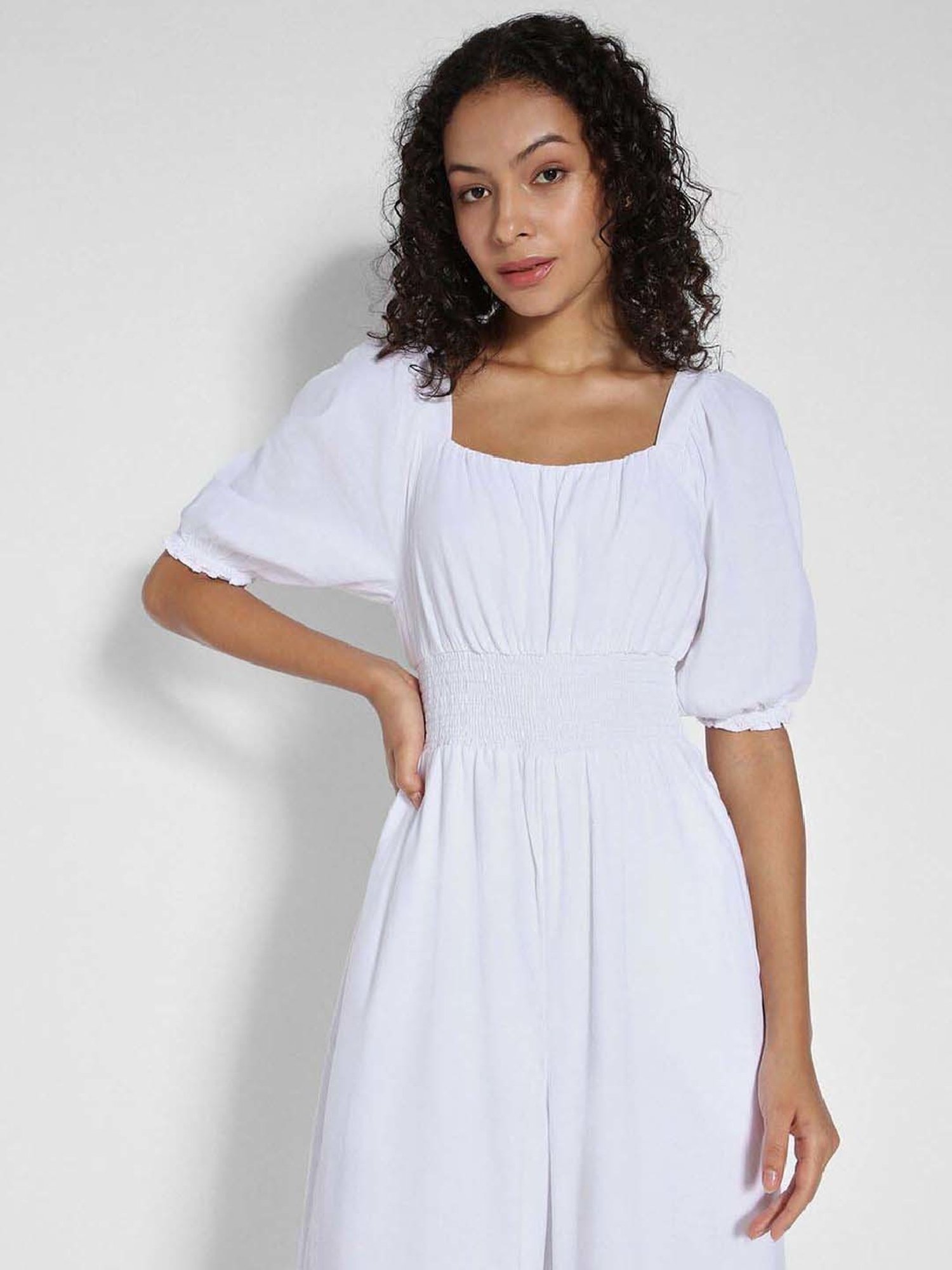 American Eagle Outfitters White Full Length Jumpsuit