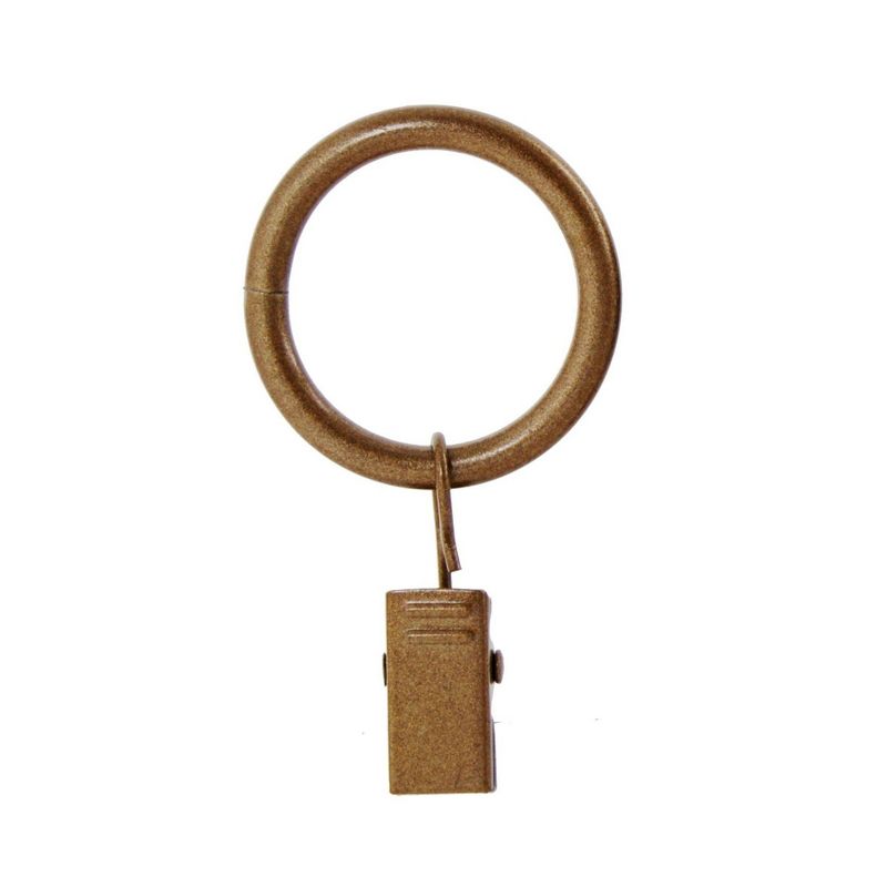 7pc Drapery Rings Brackets Antique Gold - Versailles Home Fash