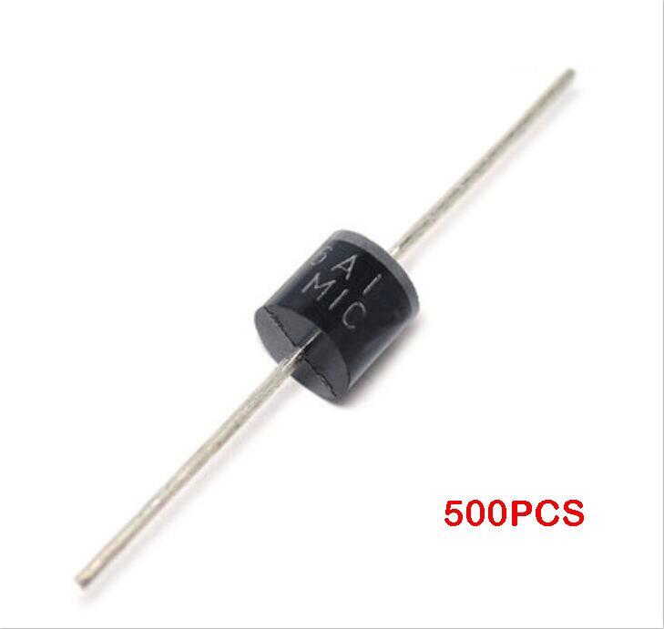 500PCS 6A1-T 6A1 Series 100 V 6 A Through Hole High Surge Current Silicon Rectifier - R-6
