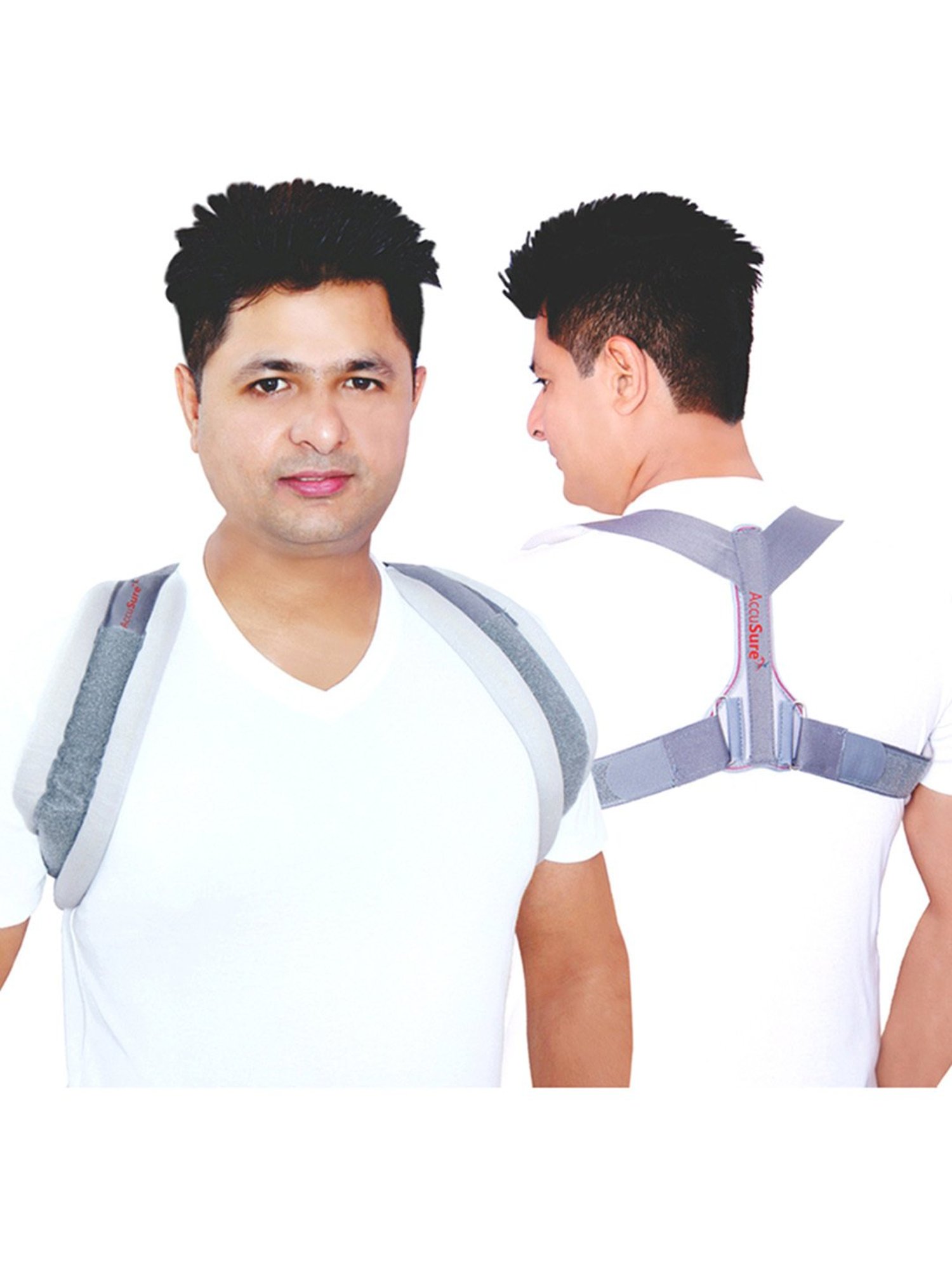 HealthSense Posture Corrector for Men, Back Pain Relief with Back Support Belt (Small) - Black