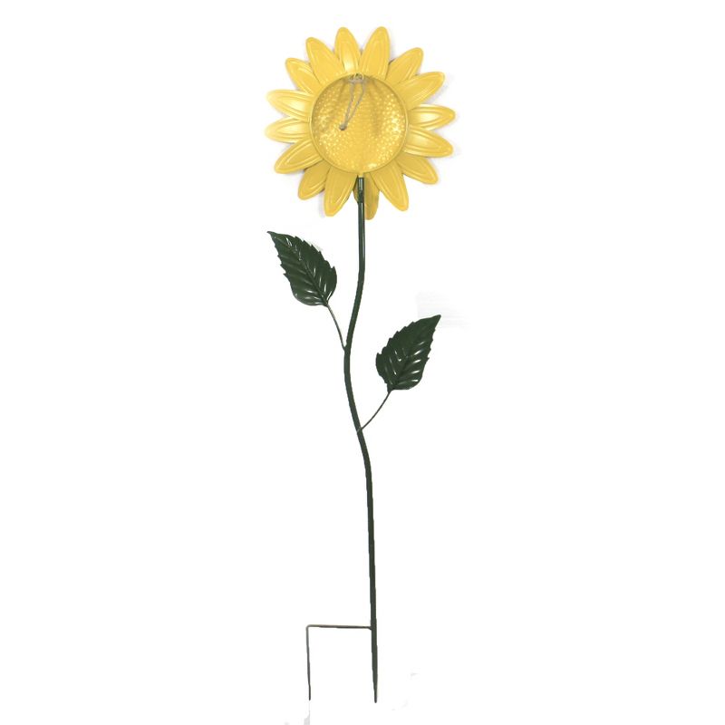 Home & Garden 42.0" Sunflower Stake W/ 2 Leaves Yard Decor Flower Poke Decorate Direct Designs International  -  Decorative Garden Stakes