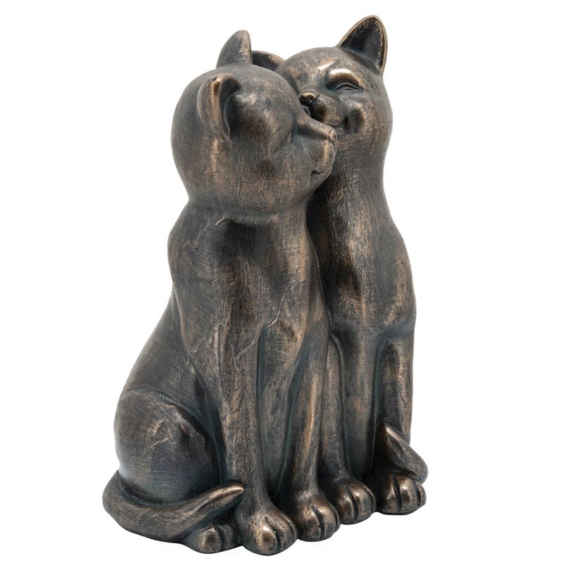 14" Resin Smooching Cats Figurine Bronze - Sagebrook Home