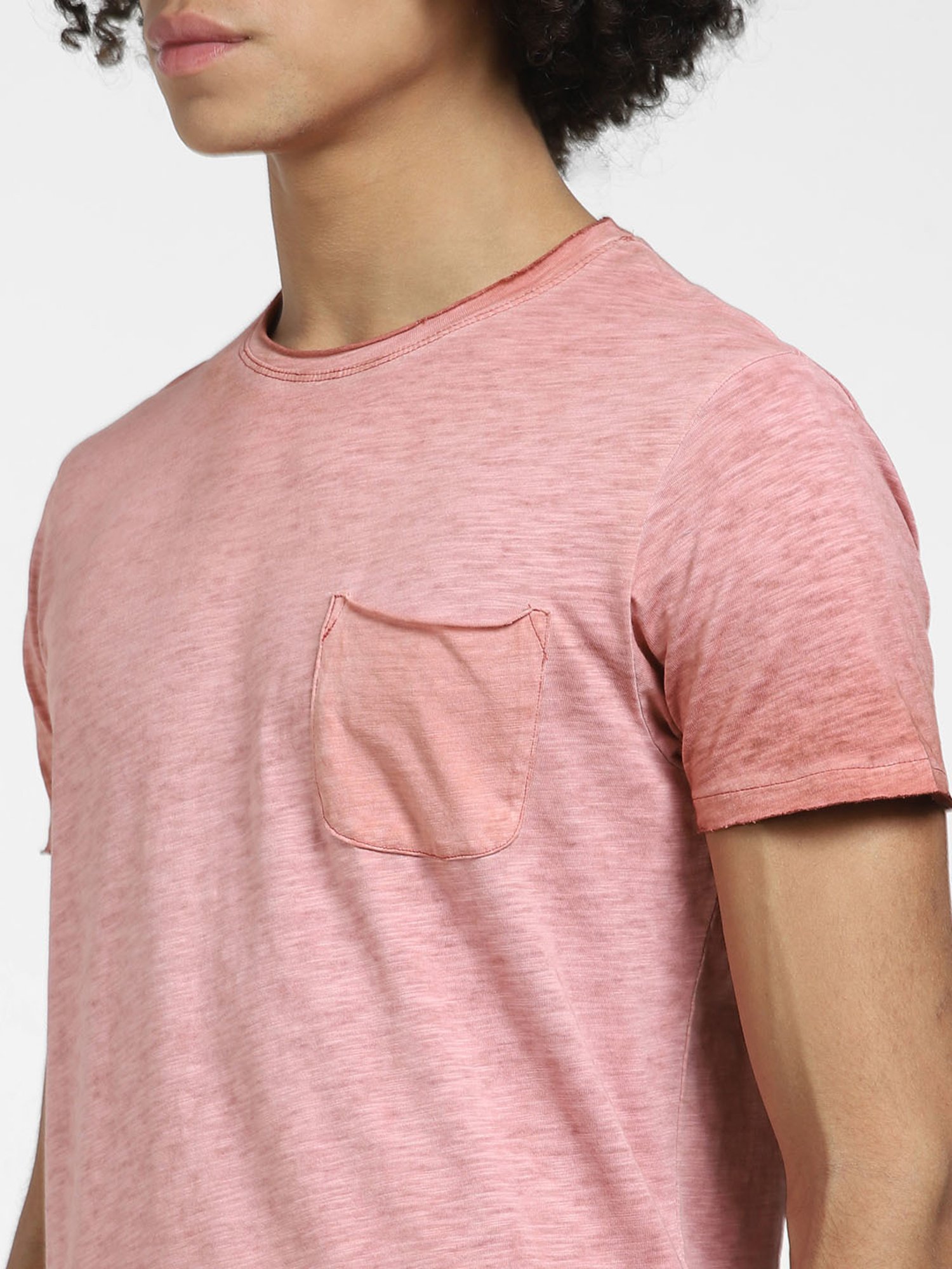 Jack & Jones Red Slim Fit Cotton Crew T-Shirt