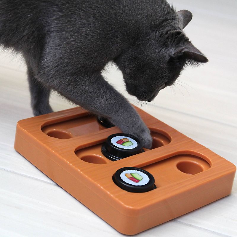Quirky Kitty Bento Box Puzzle Cat Toy - Brown