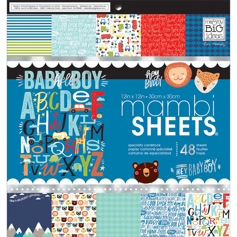 Mambi Single-Sided Paper Pad 12"X12" 48/Pkg-Baby Boy Dreams