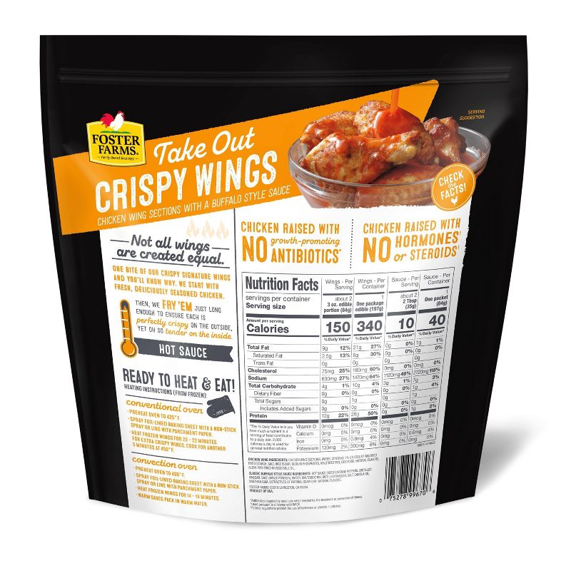 Foster Farms Takeout Crispy Classic Buffalo Wings - Frozen - 16oz