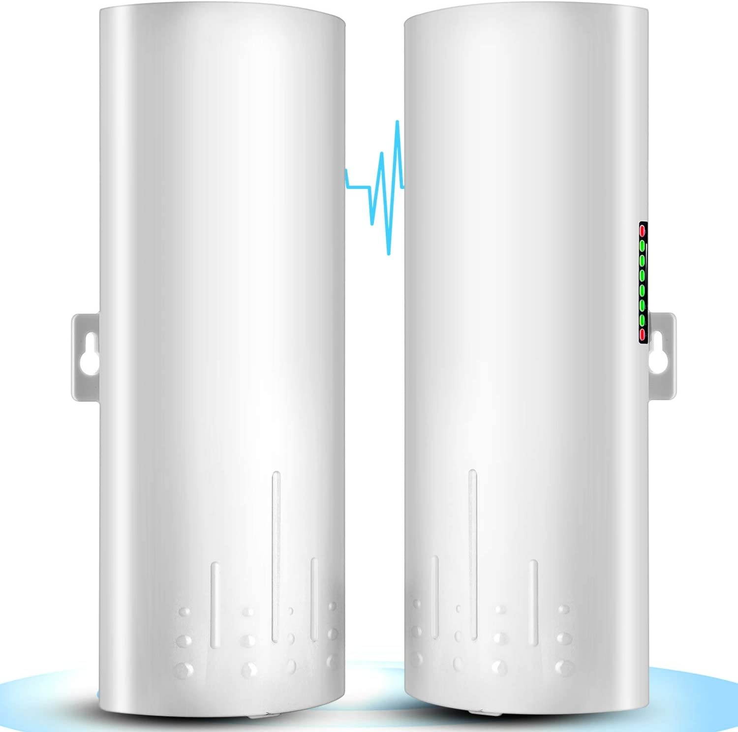 Wireless Bridge UeeVii 5.8G Outdoor CPE Point to Point Long Range Access with 14DBi High Gain 22 Mimo Antenna PoE Adapter 2 RJ45 LAN Ethernet Port 2-Pack