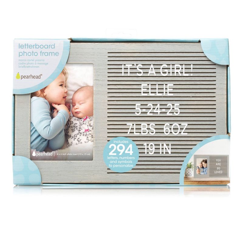 Pearhead Letterboard 4" x 6" Photo Frame