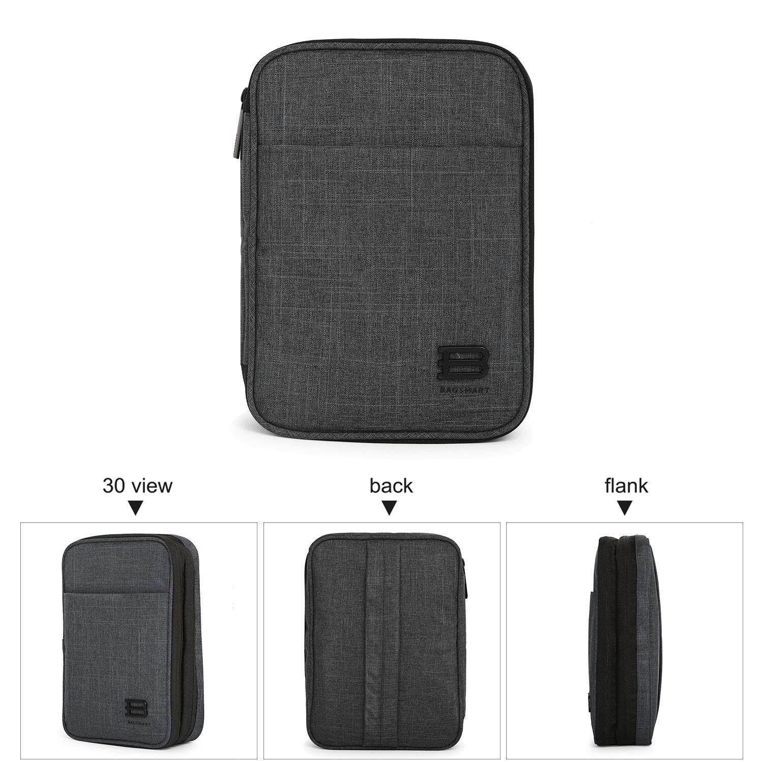 BAGSMART Double-Layer Travel Cable Organizer Electronics Accessories Cases for Cables, iPhone, Kindle Charge, Camera Charger, MacBook Charger, Black