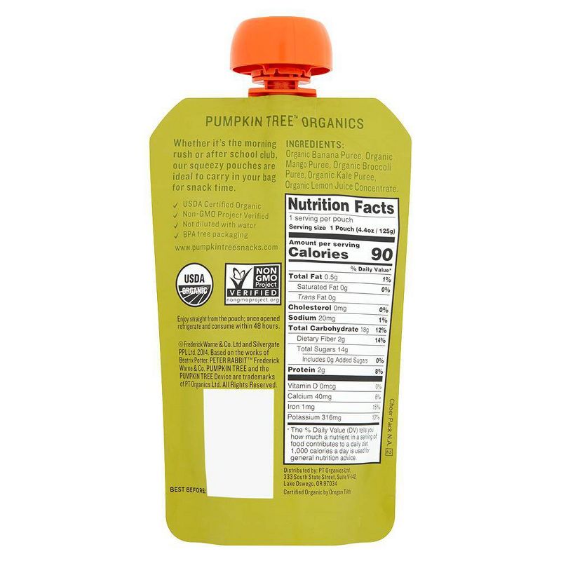 Peter Rabbit Organics Banana Mango Broccoli & Kale Baby Food Pouch - 4.4oz