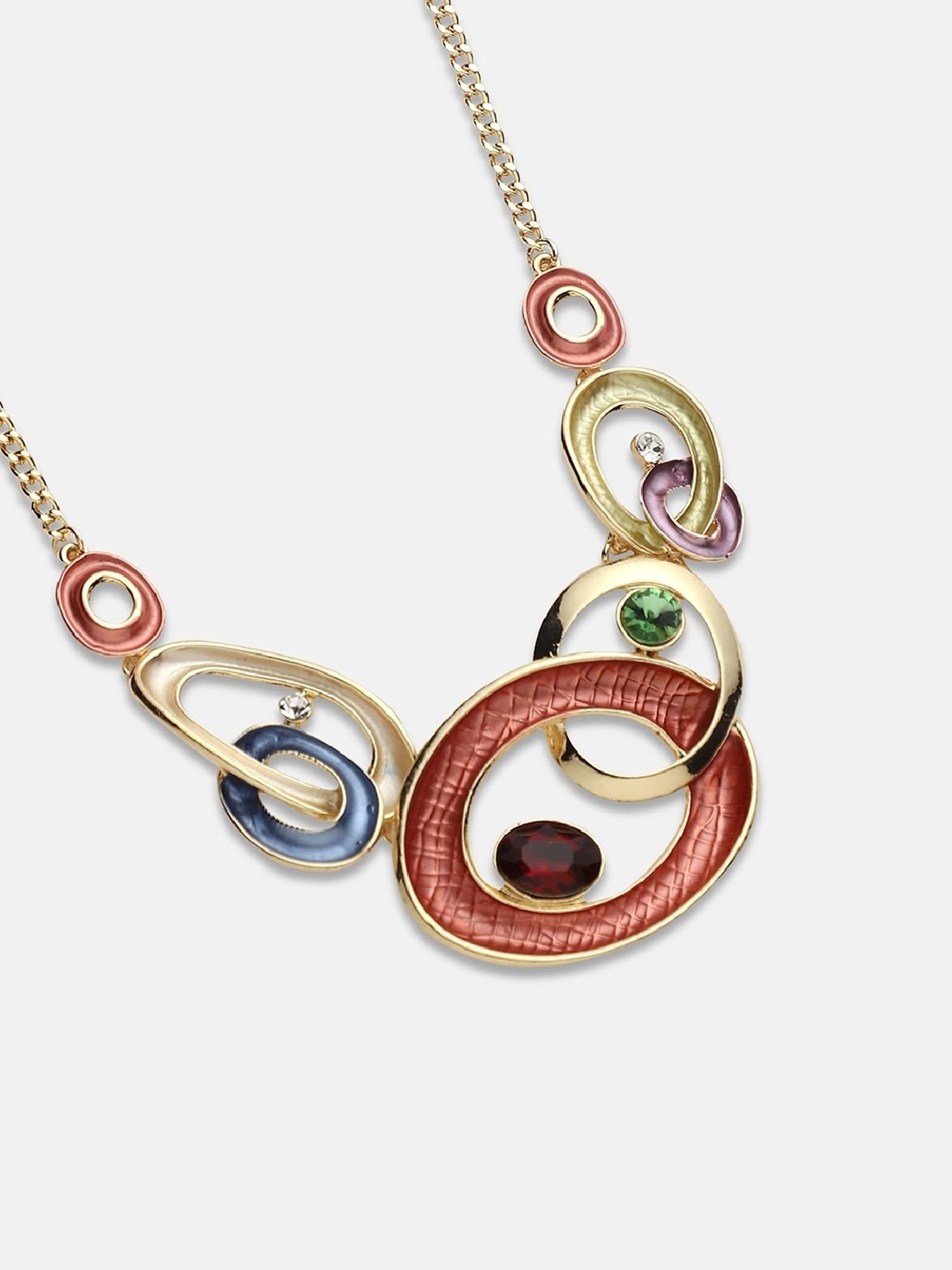 Sohi Women's Circular Cluster Jewellery Set - Multicolour