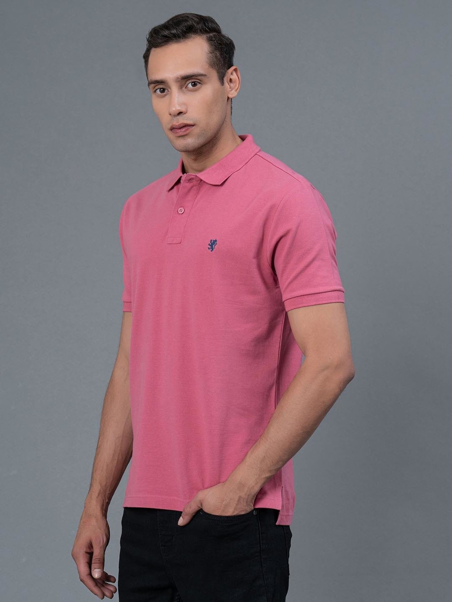 Red Tape Pink Regular Fit Cotton Polo T-Shirt