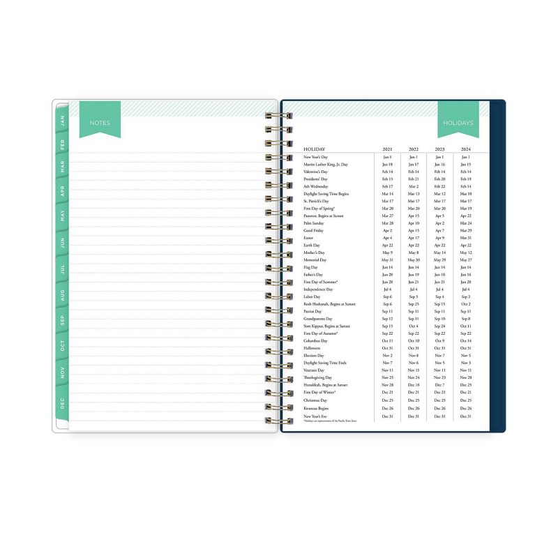 2021 Planner 5" x 8" Clear Pocket Cover Weekly/Monthly Wirebound Navy Stripe - Day Designer