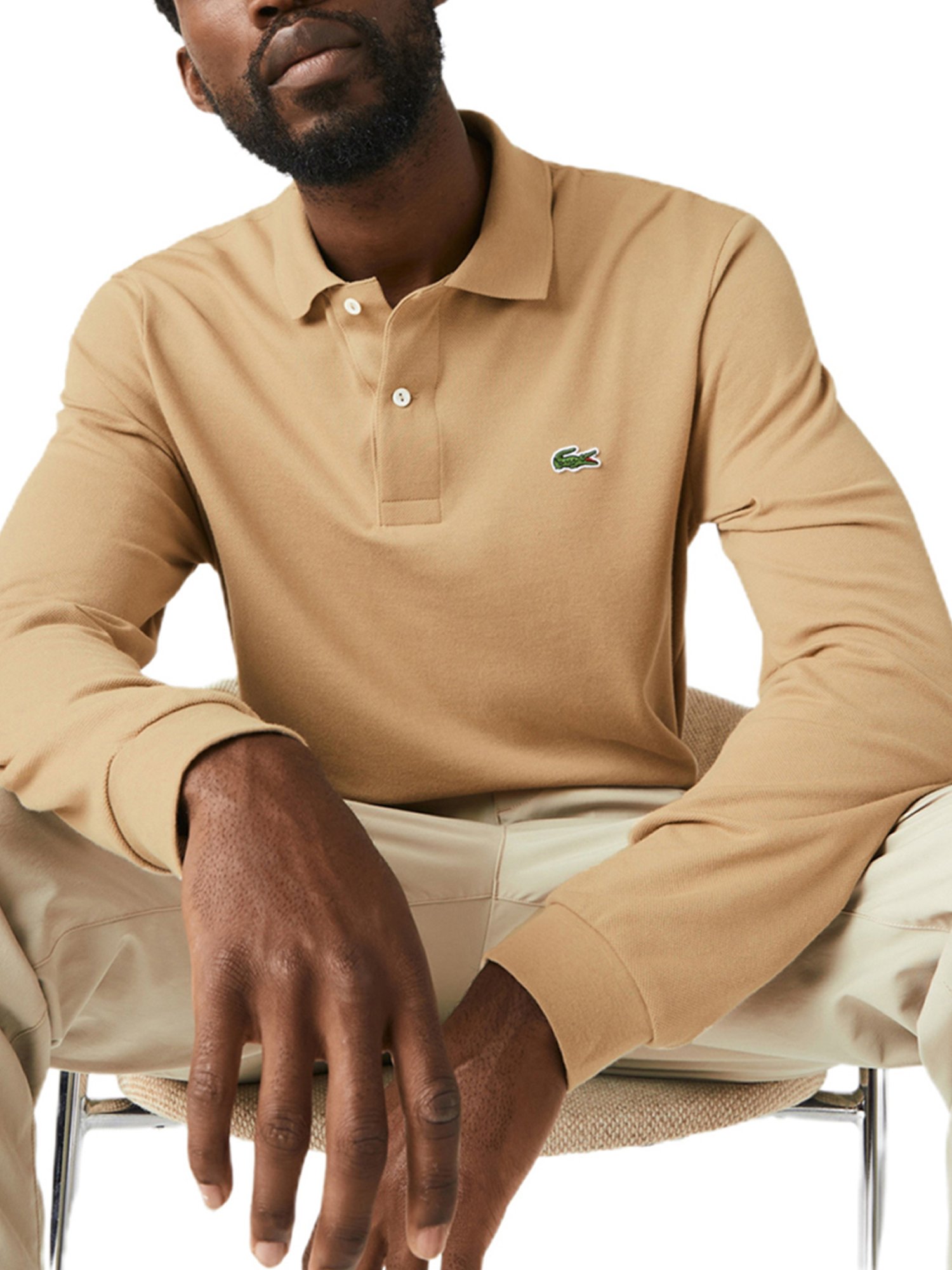 Lacoste Tan Cotton Classic Fit Polo T-Shirt