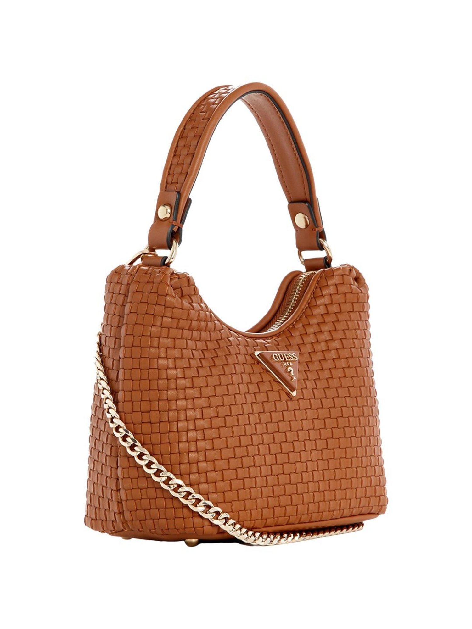 Guess Cognac Textured Hobo Handbag