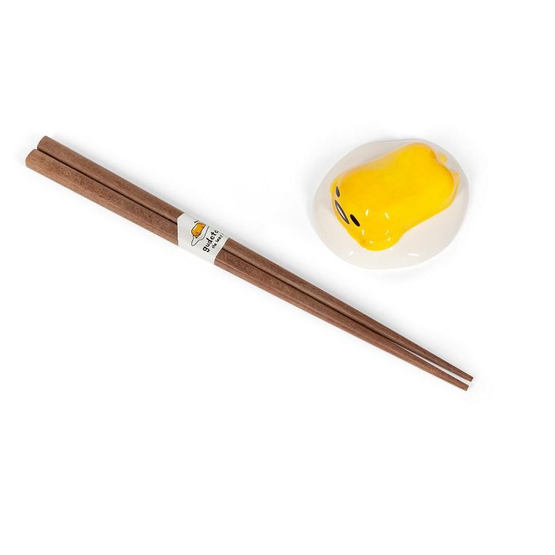 Se7en20Gudetama the Lazy Egg Chopstick Set with Ceramic Holder
