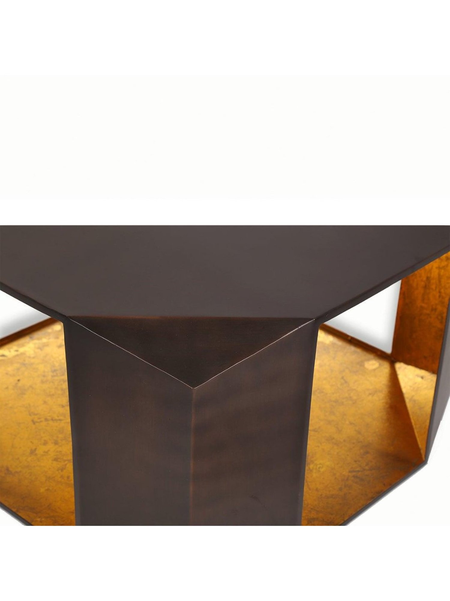 Home4U Origami Gold & Black Iron Coffee Table