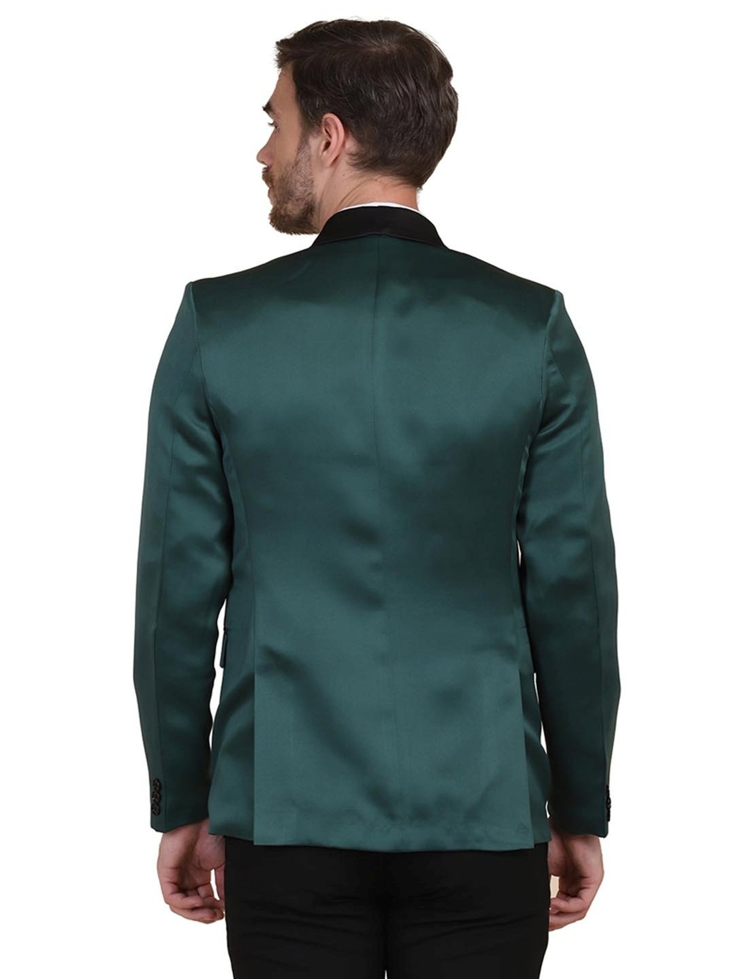 TAHVO Green & Black  Slim Fit Two Piece Suit