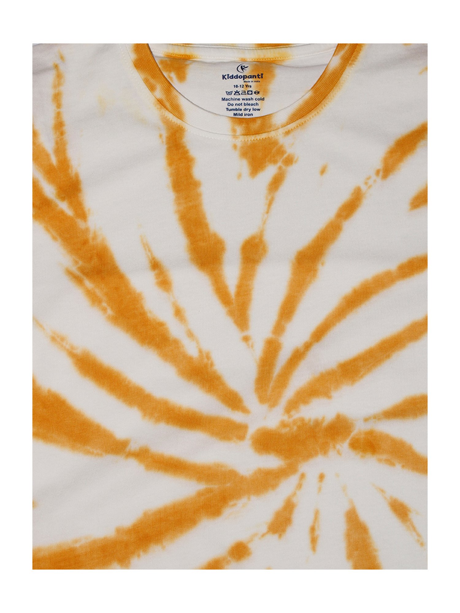 Kiddopanti Kids Mustard Tie Dye Full Sleeves T-Shirt