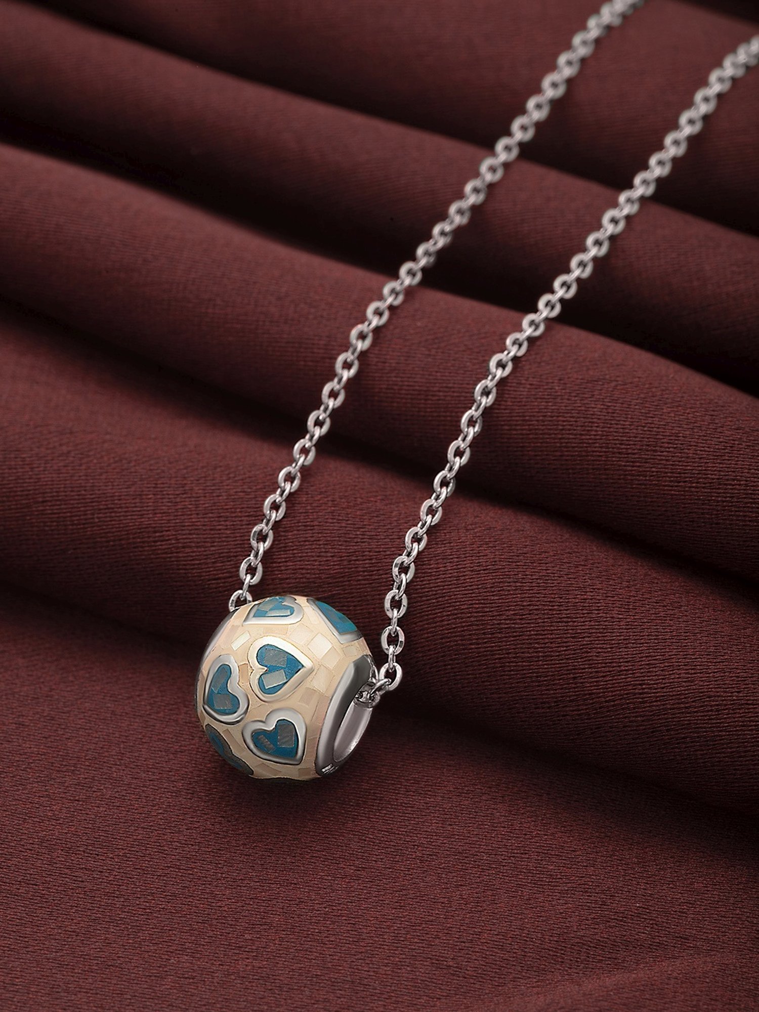 Zavya 92.5 Sterling Silver Pearlescent Elegance Pendant with Chain for Women