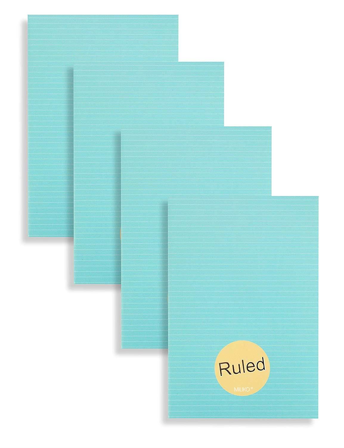 Miliko A5 Essential Series Softcover Ruled Notebook/Journal/Diary Set-8.27"x 5.67", 4 Unique Designed Notebooks per Pack(RULED)