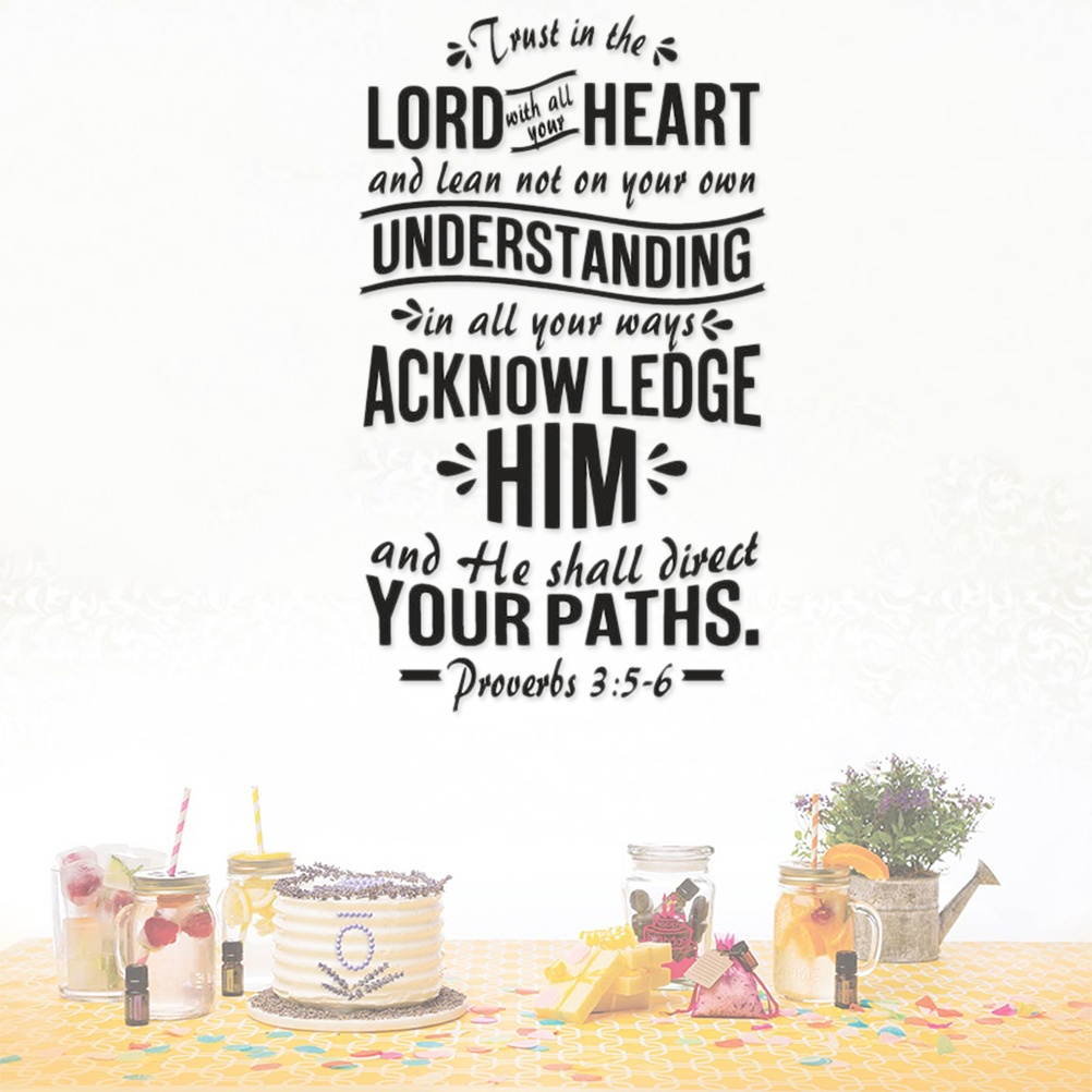 Trust in the Lord Verse Proverbs 3:5-6 Vinyl Wall Decor Lettering Wall Decal Sticker