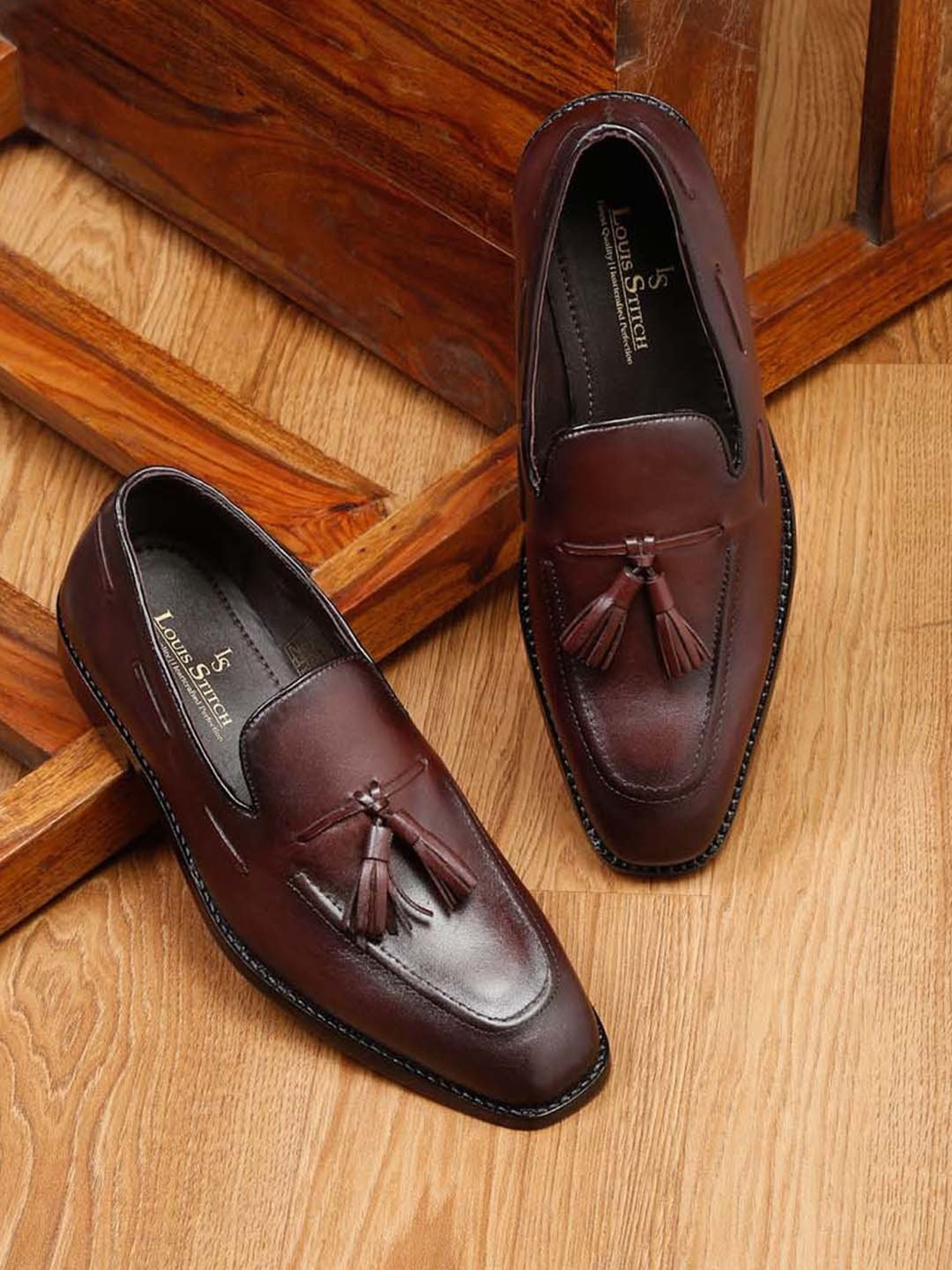 Louis Stitch Men's Brunette Brown Formal Mocassins