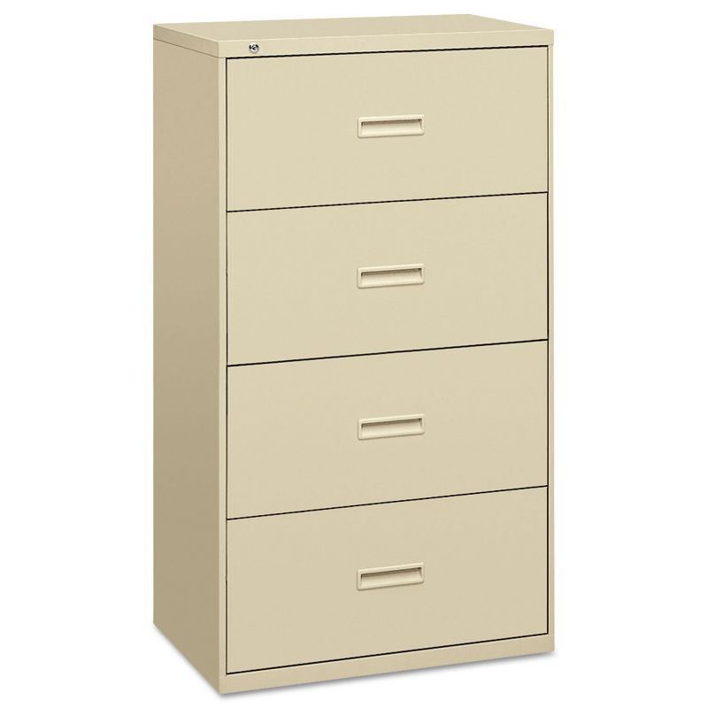 Basyx 400 Series Four-Drawer Lateral File 36w x 19-1/4d x 53-1/4h Putty 484LL