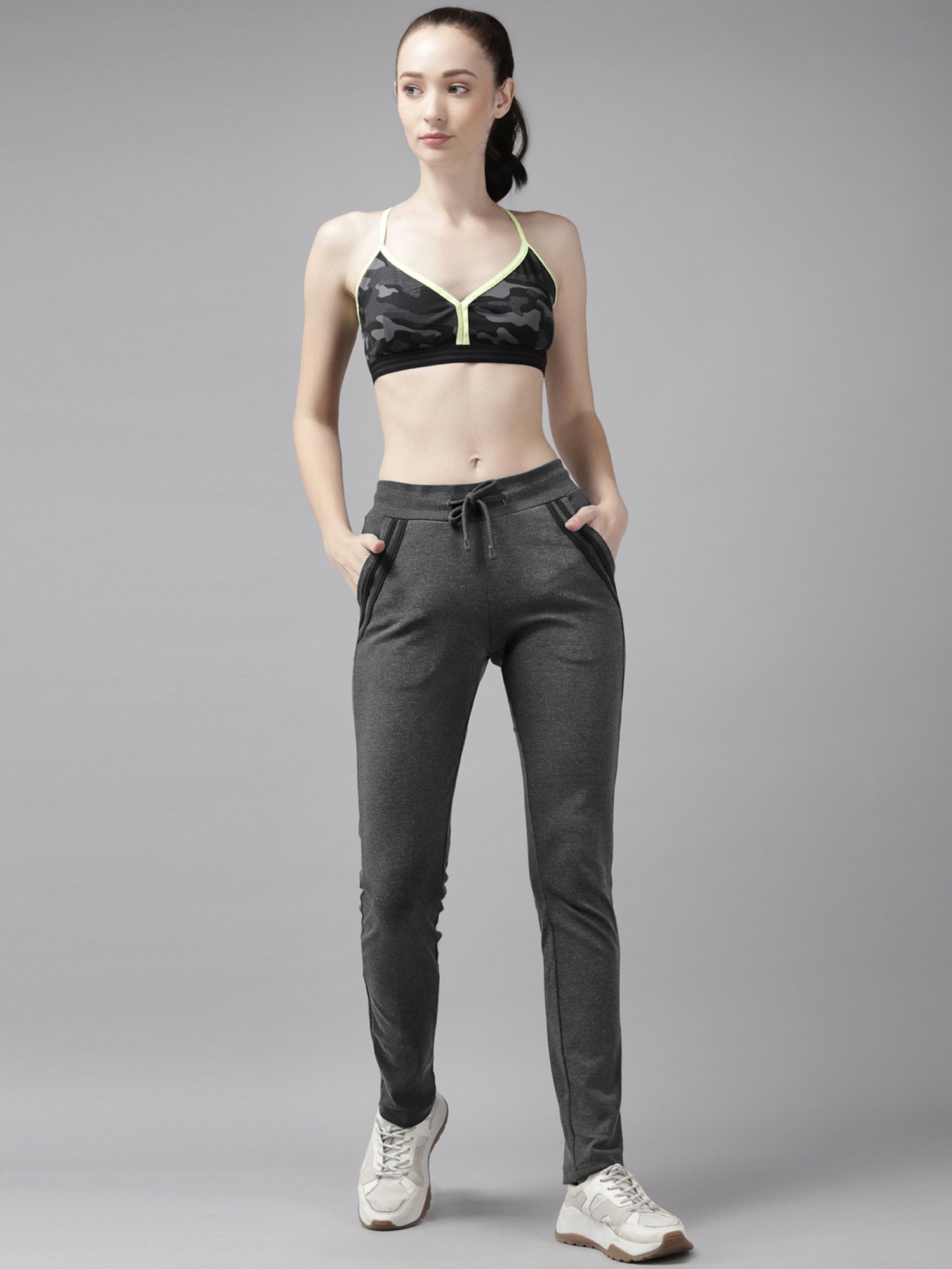 Cayman Grey Mid Rise Trackpants