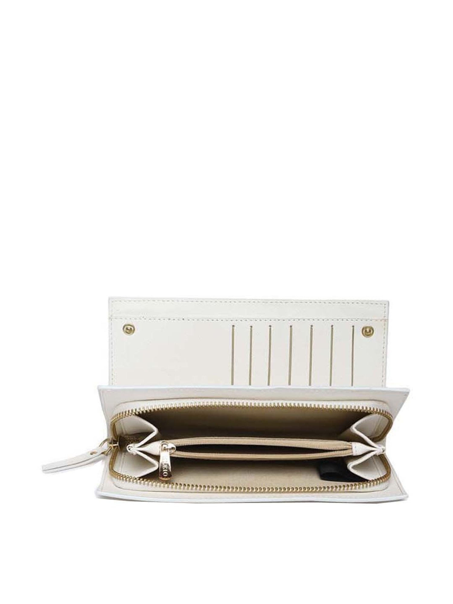 KLEIO White Solid Zip Around Wallet for Women