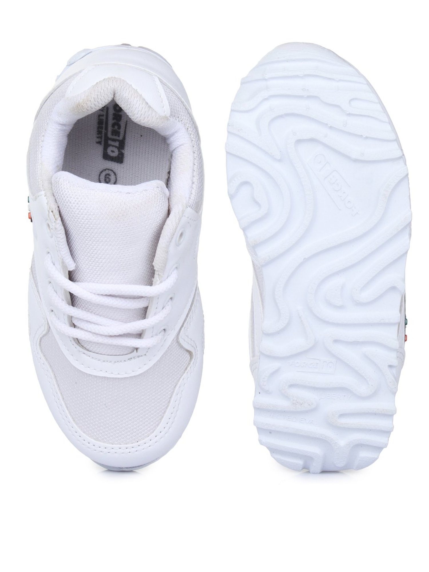 Force 10 By Liberty Kids White School Shoes